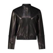 Windsor Mjuk Läder Blouson Jacka Black, Dam