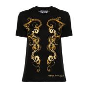 Versace Jeans Couture Chromo Couture Print Crew Neck T-shirt Black, Da...