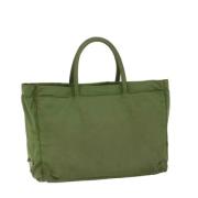 Prada Vintage Pre-owned Nylon handvskor Green, Dam