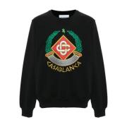 Casablanca Svart Bomulls Sweatshirt med Frambroderi Black, Herr