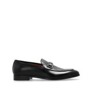 Gucci Svarta platta slip-on skor med Horsebit-detaljer Black, Herr