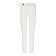 Armani Exchange Vita Bomull Skinny Byxor White, Dam