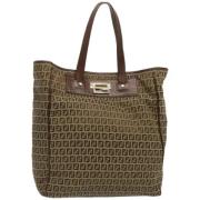 Fendi Vintage Pre-owned Canvas handvskor Brown, Dam