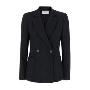 Harris Wharf London Svart Blazer med Axelvaddar Black, Dam