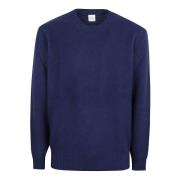 Eleventy Blå Crew-Neck Sweaters Blue, Herr