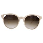 Balmain Pre-owned Pre-owned Acetat solglasgon Beige, Dam