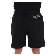 Moschino Svarta Shorts med Prickigt Logotryck Black, Herr