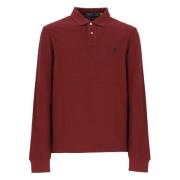 Ralph Lauren Bordeaux Polo Shirt med Iconic Pony Red, Herr