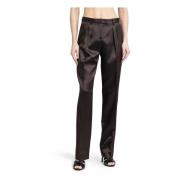 Tom Ford Mörkbruna Boot Cut Byxor med Fickor Brown, Dam