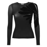 Wolford Svart T-shirt med rund hals Black, Dam