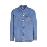 Tommy Jeans Utility Denim Overshirt Blue, Herr