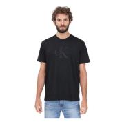 Calvin Klein Jeans Svart T-shirt med Tonal Logo Broderi Black, Herr