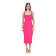 Versace Jeans Couture Fuchsia Sheath Midi Klänning med Barockspännen P...