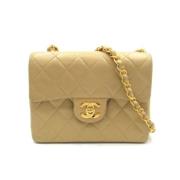 Chanel Vintage Pre-owned Laeder axelremsvskor Beige, Dam