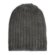 Avant Toi Grått Ull Kashmir Beanie Flätat Mönster Gray, Dam