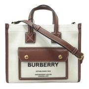 Burberry Vintage Pre-owned Canvas axelremsvskor White, Dam