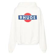 Rhude Vintage Racer Hooded Sweater White, Herr