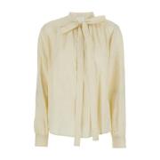 Givenchy Beige Lavallière Blus Beige, Dam