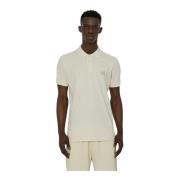 John Richmond Logo Polo Shirt Short Sleeve Button White, Herr