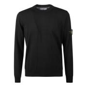 Stone Island Snygg Stickad Tröja för Män Black, Herr