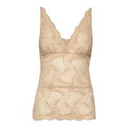 Saint Tropez Feminin Spetstopp med Justerbara Band Beige, Dam