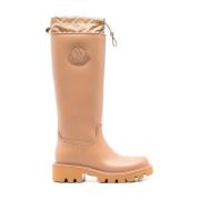 Moncler Rosa Höga Regnstövlar Brown, Dam