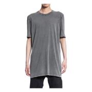 Boris Bidjan Saberi Acid Grey T-shirt med Rund Hals Gray, Herr