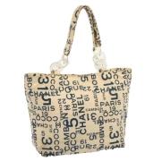 Chanel Vintage Pre-owned Canvas totevskor Beige, Dam