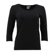 2-Biz Elegant Blus i Mörkblå Black, Dam