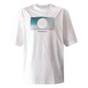 Calvin Klein Cut Out Box Grafisk T-shirt White, Herr