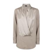 Giorgio Armani Mastic Plastron Skjorta Beige, Dam