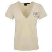 Pinko Smyckad Broderad T-shirt White, Dam