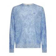 Etro Stickad C-Hals Sweaters Blue, Herr