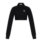 Palm Angels Kort Polo Topp Black, Dam