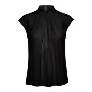 InWear Elegant Draperad Top i Svart Black, Dam