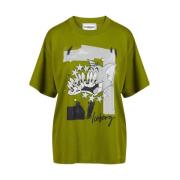 Iceberg Tom Cartoon Print Bomull T-shirt Green, Dam