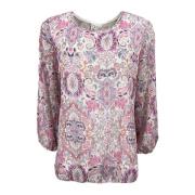 2-Biz Paisley Print Blus Multicolor, Dam