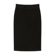 Marc O'Polo Kompakt jersey stickad kjol slim Black, Dam