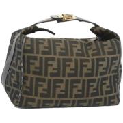 Fendi Vintage Pre-owned Canvas handvskor Brown, Dam