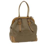 Prada Vintage Pre-owned Canvas totevskor Beige, Dam