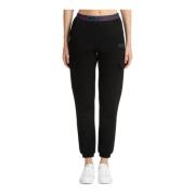 Emporio Armani EA7 Elastisk Midja Logo Sweatpants Black, Dam