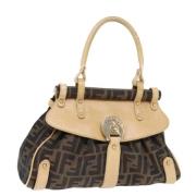 Fendi Vintage Pre-owned Canvas handvskor Brown, Dam