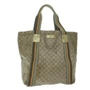 Gucci Vintage Pre-owned Canvas totevskor Beige, Dam