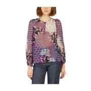 Ba&Sh Violett Flowing Cut Blus med Skulder Cut-Outs Multicolor, Dam