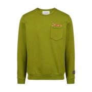 Iceberg Yogi Print Crew-neck Sweatshirt Green, Herr