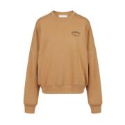 Iceberg Logo Crew-neck Sweatshirt Eco-Bomull Brown, Dam