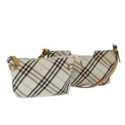 Burberry Vintage Pre-owned Canvas axelremsvskor Beige, Dam