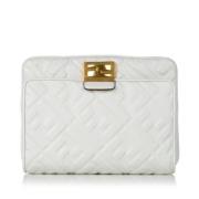 Fendi Vintage Pre-owned Laeder handvskor White, Dam