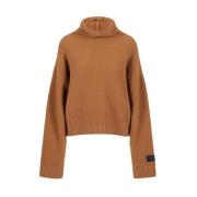 Iceberg Bouclé Ull Turtleneck Sweater Beige, Dam