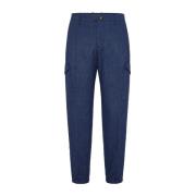 Brunello Cucinelli Indigo Cargo Byxor Slim Fit Blue, Herr